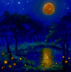 Nightlights, 2020, (olej na płótnie)