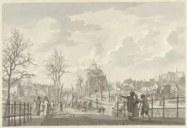 Ruiny na Rapenburgu w Lejdzie po katastrofie prochowej z 12 stycznia 1807 r.