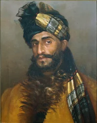Pathan sowar, 25. Kawaleria (Frontier Force), ok. 1908 (olej na płótnie)