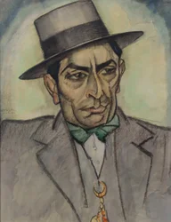 Mężczyzna w stroju hiszpańskim, ok. 1930 r. 1914 (węgiel, pastel i akwarela na papierze)