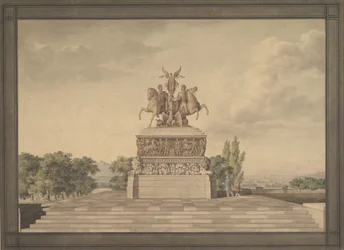 Projekt pomnika zwycięstwa Waterloo recto..., 1815.