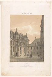 Widok na dziedziniec Palais Jacques-Coeur w Bourges Bourges. Vue interior de la maison de Jacques Coeur (tytuł obiektu) Współczesna Francja (tytuł serii) La France de nos jours (tytuł serii na obiekcie)