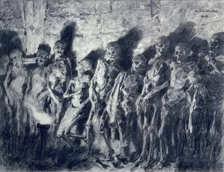 Sklepienie mumii, czyli szkielety z wieży św. Michała, Bordeaux, 1885 (węgiel na papierze)