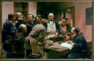 Une Lecon De Claude Bernard (olej na płótnie)