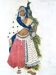 Bajadera z pawiem, projekt kostiumu baletowego, 1911