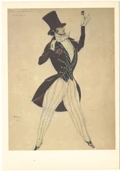Projekt kostiumu do baletu Carnaval autorstwa R. Schumanna, 1910