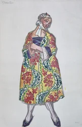 Projekt kostiumu do baletu Kobiety w dobrym nastroju, C. Goldoni, 1917