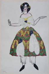 Projekt kostiumu do baletu The Magic Toy Shop G. Rossiniego, 1919
