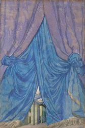 Projekt kurtyny do baletu Śpiąca królewna P. Czajkowskiego, 1921.