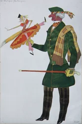 Anglik. Projekt kostiumu do baletu The Magic Toy Shop G. Rossiniego, 1919