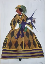 Angielka. Projekt kostiumu do baletu The Magic Toy Shop G. Rossiniego, 1919