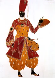 Projekt kostiumów eunucha do baletu Szeherezada, 1910