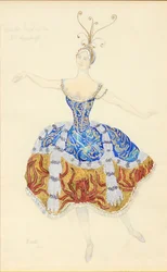 Zaczarowana Księżniczka. Projekt kostiumu do baletu Śpiąca Księżniczka, 1921