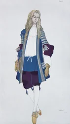 Strona de la księżniczka. Projekt kostiumu do baletu Śpiąca królewna P. Czajkowskiego, 1916