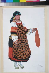 Wieśniaczka, Projekt kostiumów do wodewilu Old Moscow, Theatre Femina w Paryżu