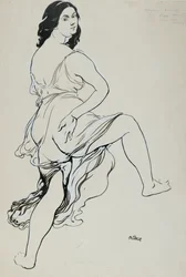 Portret tańczącej Isadory Duncan, początek XX wieku