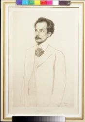 Portret poety Andrieja Biely (Andre Biely) (1880-1934) par Bakst, Leon (1866-1924). Litografia