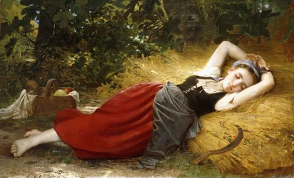 Młoda śpiąca dziewczyna wiejska, 1874