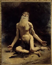 Hiob, obraz Léona Bonnata (1833-1922), 1880. Wymiary: 1,61 x 1,29 m. Bayonne, Muzeum Bonnata