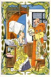 Frere Jean Turelure obecny w Dame Violante une tete de mort