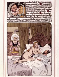 Ilustracja do powieści Honoriusza Balzaka „La Mye du Roy” autorstwa Leona Lebegue (1863-1944)