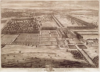 Prospekt Temple Newsam House od wschodu, ryty przez Jana Kipa (ok. 1652-1722) 1702 (rycina)