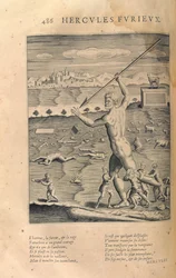 Herkules rozwścieczony, z „Les Images ou Tableaux de Platte Peinture des Deux Philostrates Sophistes Grecs”, autorstwa Blaise de Vigenere (1523-96) Paryż, 1615