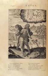 Herkules zabijający Antaeusa, z „Les Images ou Tableaux de Platte Peinture des Deux Philostrates Sophistes Grecs”, Blaise de Vigenere (1523-96) Paryż, 1615