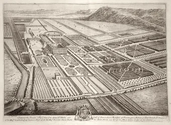 Chatsworth House, siedziba Williama Cavendisha (1640-1707) 1. księcia Devonshire, ryty przez Johannesa Kipa (ok. 1652-1722)