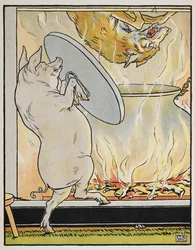 Ilustracja do bajki "Trzy małe świnki"