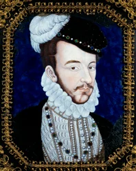 Portret Karola IX, króla Francji (1550-1574). Obraz Leonarda Limosina (1505-1577)