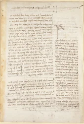 Arundel 263, f.26 Notatki i wykresy dotyczące skróconej metody pomiaru odległości, z „Codex Arundel” (pióro i atrament na papierze)