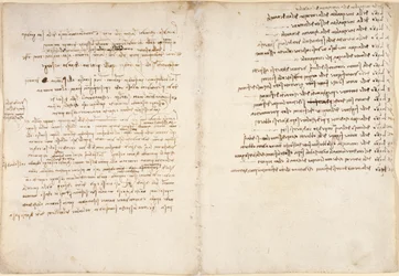Arundel 263, f.58v, f.45, Notatki o wodzie, z „Codex Arundel” (pióro i atrament na papierze)