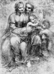 Rysunek św. Anny z Madonną z Dzieciątkiem i św. Janem, XV w. 1930.