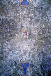 Detal sklepienia Sala delle Asse z geometrycznym motywem gałązek na pergoli, ok. 1498 r.