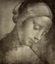 Głowa kobieca, rysunek Leonarda da Vinci. Gabinetto dei Disegni e delle Stampe, Galeria Uffizi, Florencja