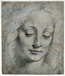 Giovanni Antonio Boltraffio (Beltraffio) (1467-1516), najsłynniejszy uczeń Leonarda da Vinci: głowa chłopca z wieńcem z liści w stylu Verrocchia, GDSU 425 E