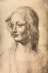 Głowa młodej kobiety, rysunek Leonarda da Vinci, Gabinet Rysunków i Grafiki, Uffizi, Florencja