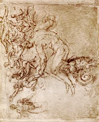 Szkice piórem i tuszem Leonarda Da Vinci, 1913.