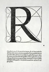 R, ilustracja z „Divina Proportione” Luca Pacioli (ok. 1445-1517), pierwotnie wyd. Wenecja, 1509