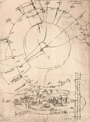 Szkicowa mapa Mediolanu, c1472-c1519 1883