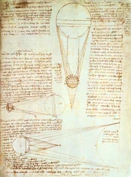 Studia nad oświetleniem Księżyca, fol. 1r z Kodeksu Leicester, ok. 1506-08
