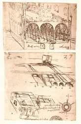 Dwa rysunki architektoniczne, c1472-c1519 1883