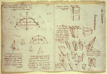 Notatnik Leonarda da Vinci z diagramami figur geometrycznych