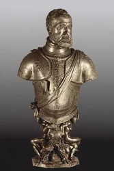 Popiersie portretowe cesarza Świętego Cesarstwa Rzymskiego Karola V (1500-58) (brąz)