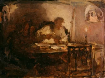 Lew Tołstoj w swoim gabinecie