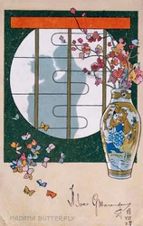 Pocztówka stworzona na premierę „Madame Butterfly”, w Brescia