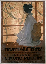 Plakat pierwszego przedstawienia "Madama Butterfly" w Mediolanie, 17 lutego