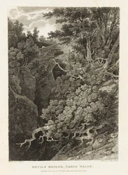 Diabelski most, północna Walia (akwaforta)