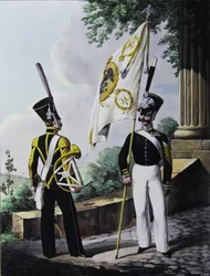 Porte-epee-Praporshchik i Hornist gwardii batalionu garnizonowego, 1829